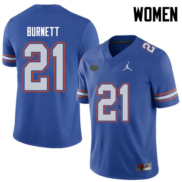 Jordan Brand Women #21 McArthur Burnett Florida Gators College Football Jerseys Royal